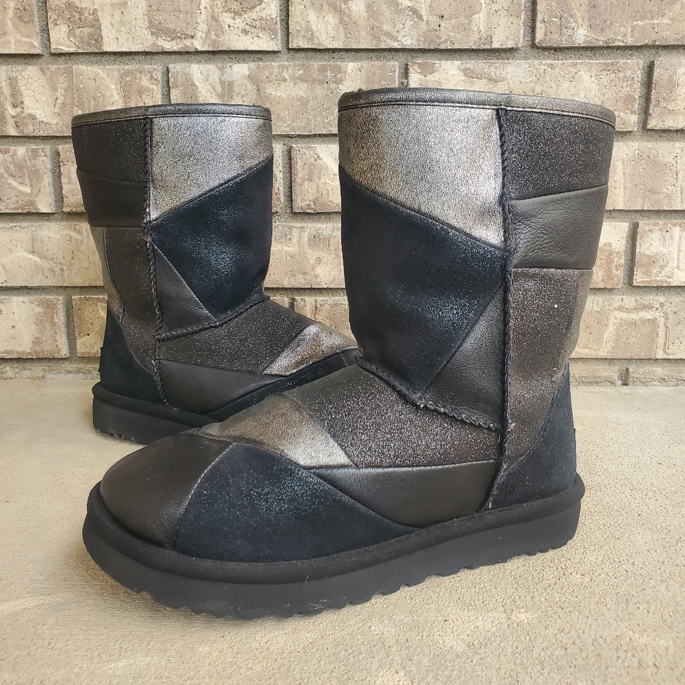 Ugg Classic Short Glitter Patchwork Suede Women's… - image 3